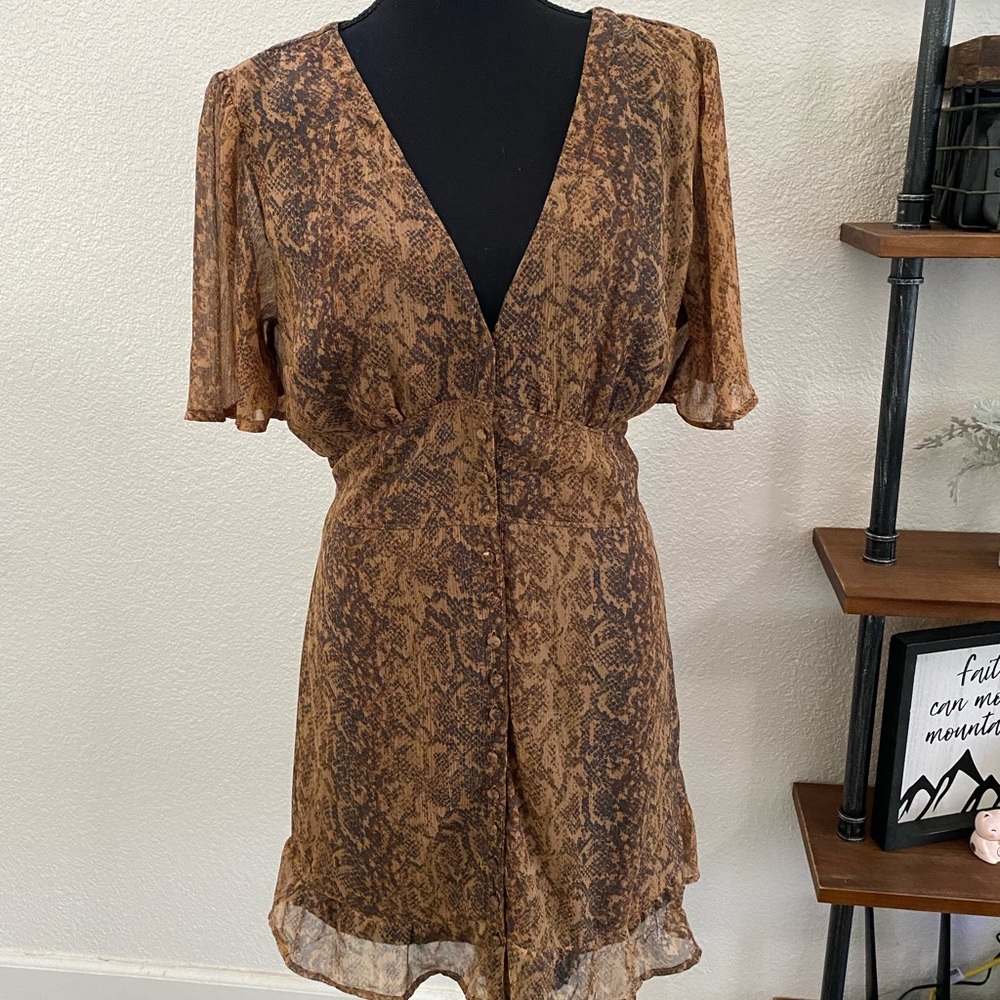 Abercrombie & Fitch Snake Print Flowy Button Down… - image 1